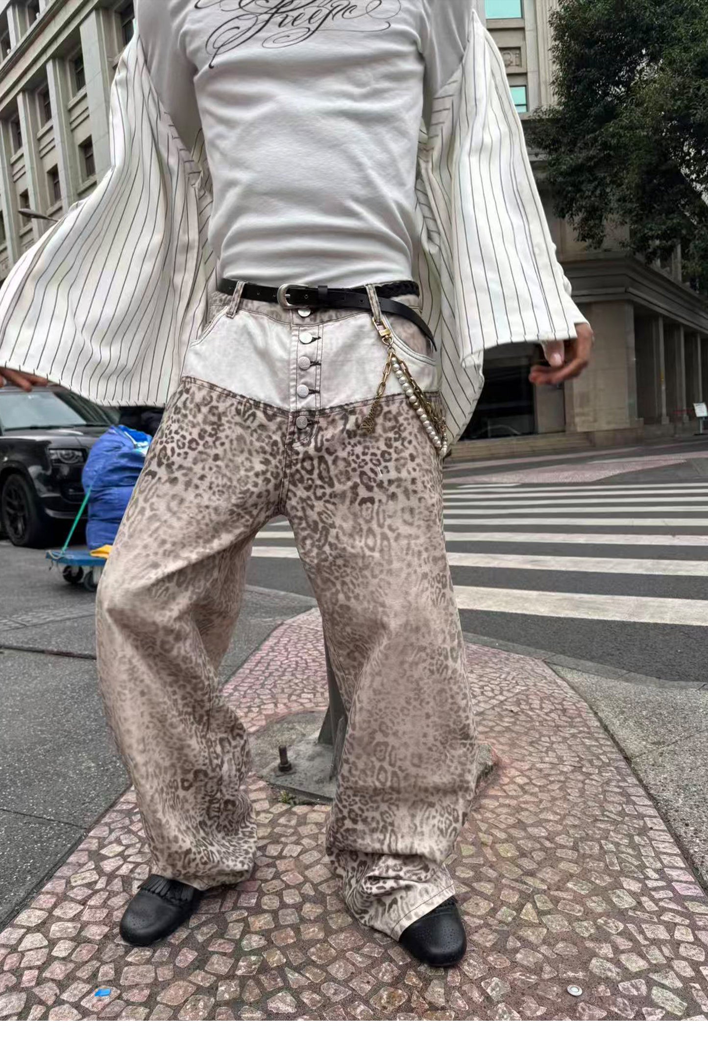 Custom Leopard-Print Casual Pants