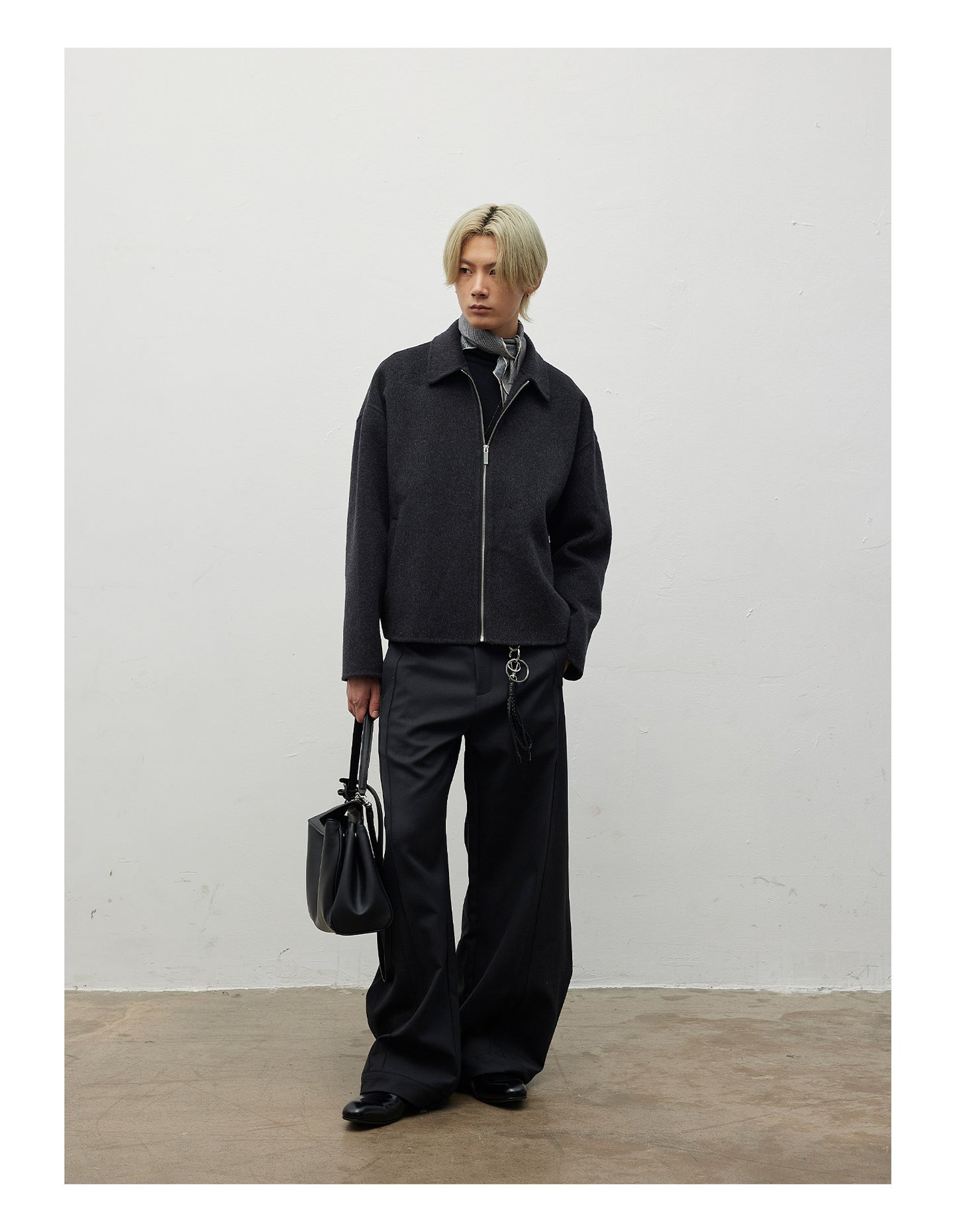 Zip-Up Wool Blend Jacket