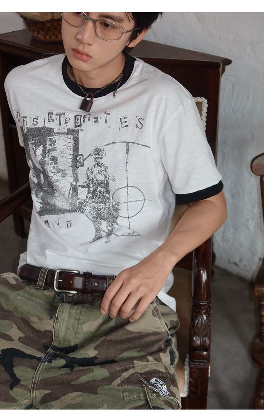 Color-block Print T-Shirt