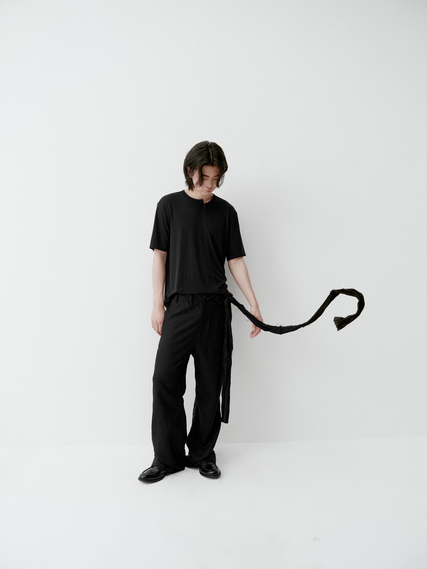 Casual Pants with an Asymmetrical Waistband