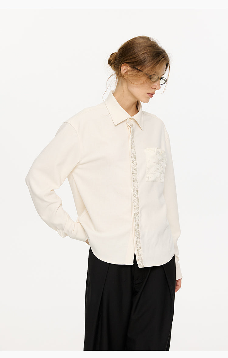 Embroidered Pocket Casual Shirt