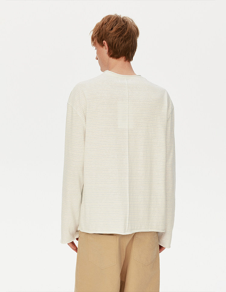 Retro Casual Roll-Up Stripe T-Shirt