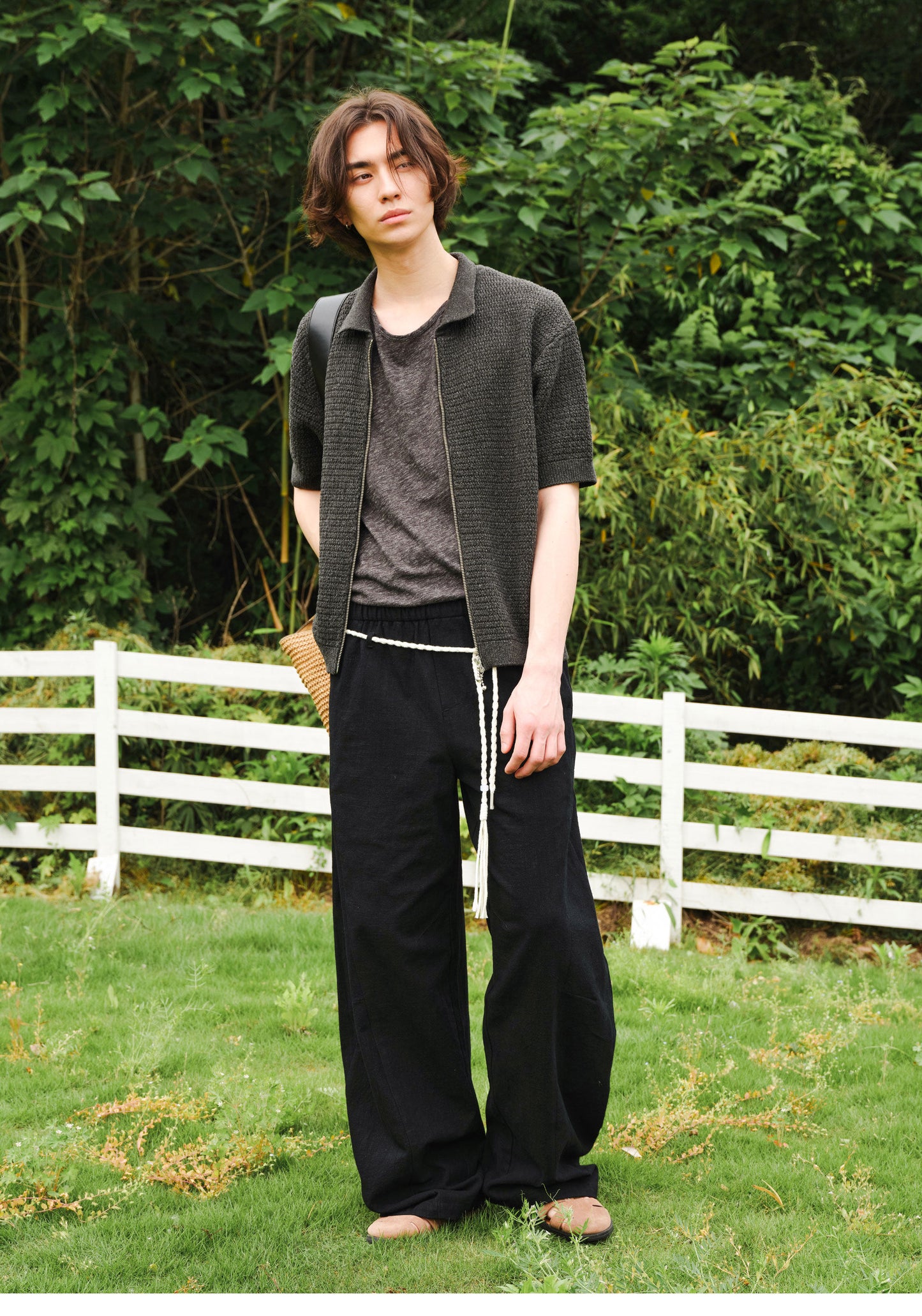 Mid-weight Double-Zipper Knit Cardigan