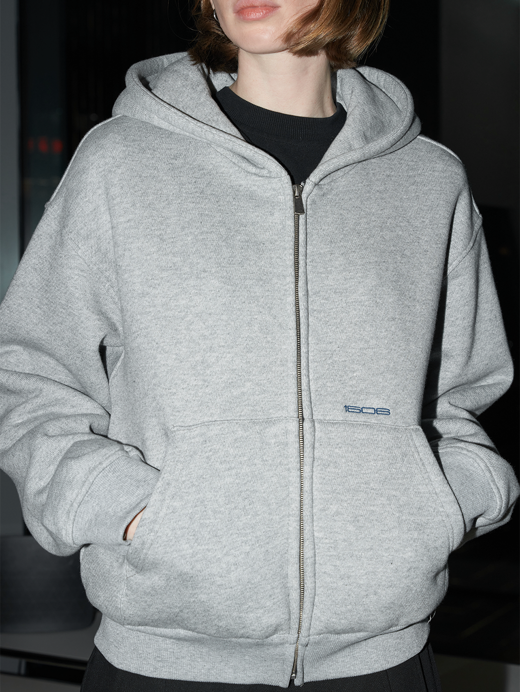 Zipper Hooded Sweatshirt