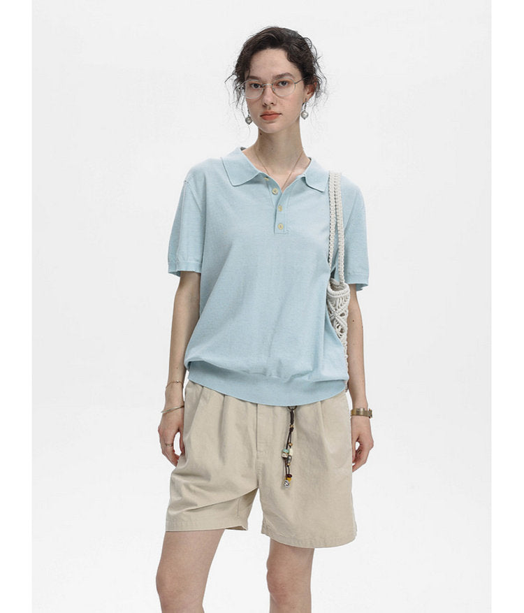 Simple Knit Polo Shirt