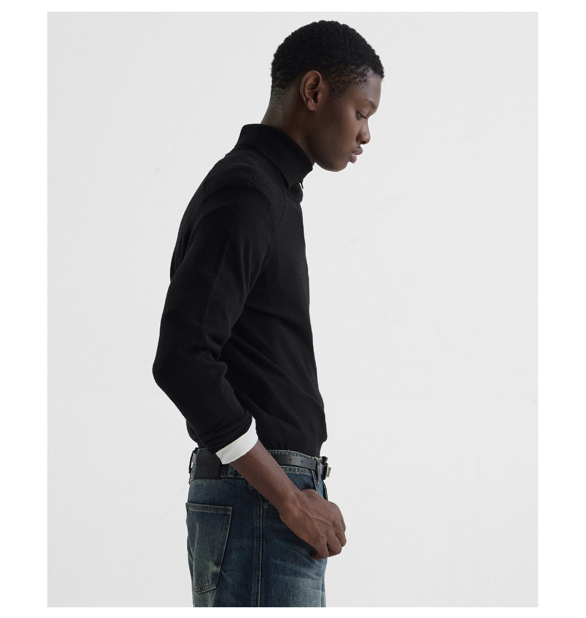 W-Neck Fit Mid-Rise Turtleneck Sweater