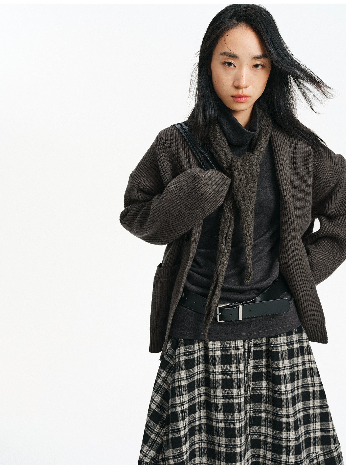 Shawl Collar Double-Breasted Cardigan