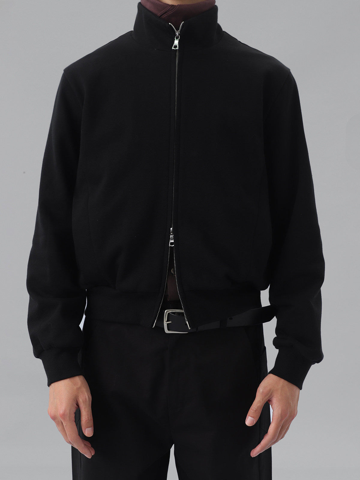 Stand-Up Collar Zip-Up Sweatshirt