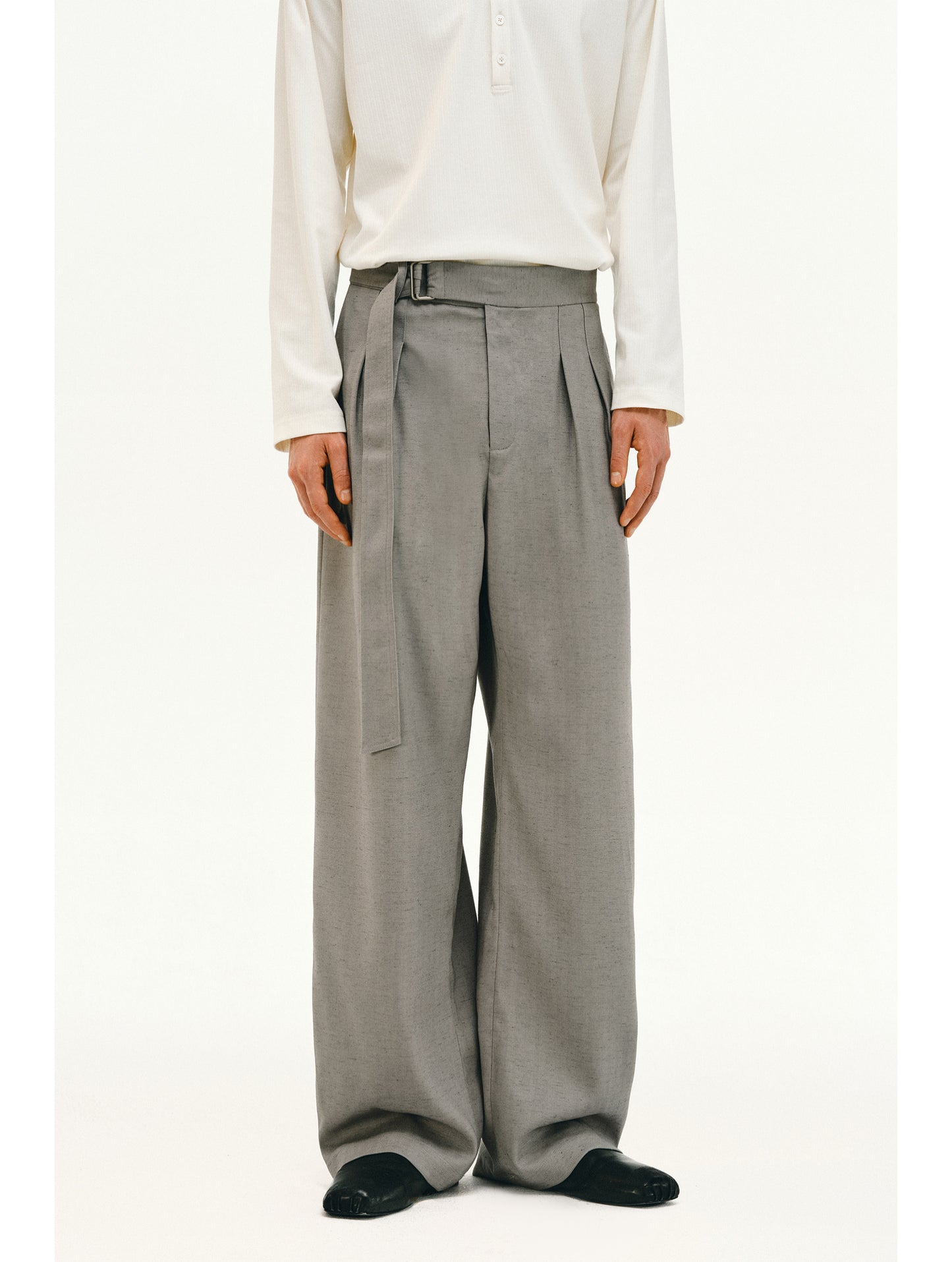 Linen Casual Pants with Belt