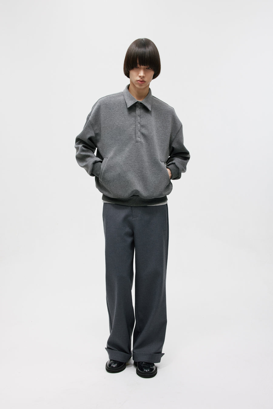 Lapel Air Layer Sweatshirt