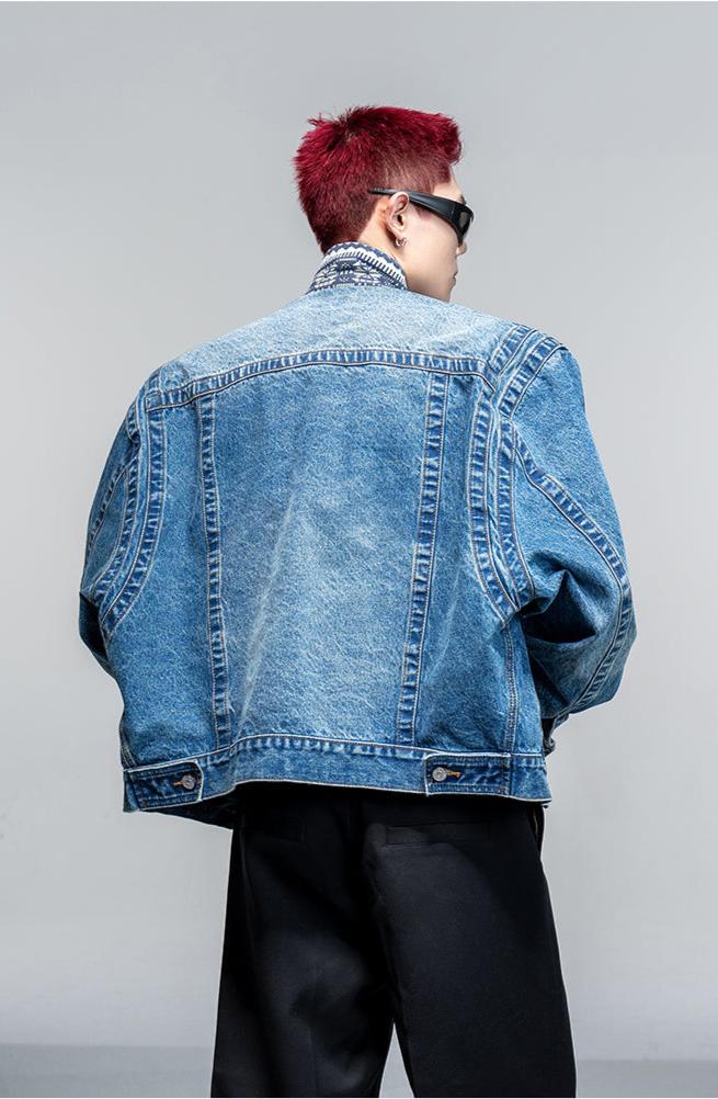 Oversized Retro Washed Denim Jacket