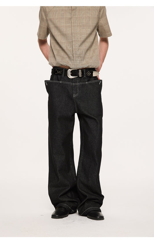 Two-pocket denim pants