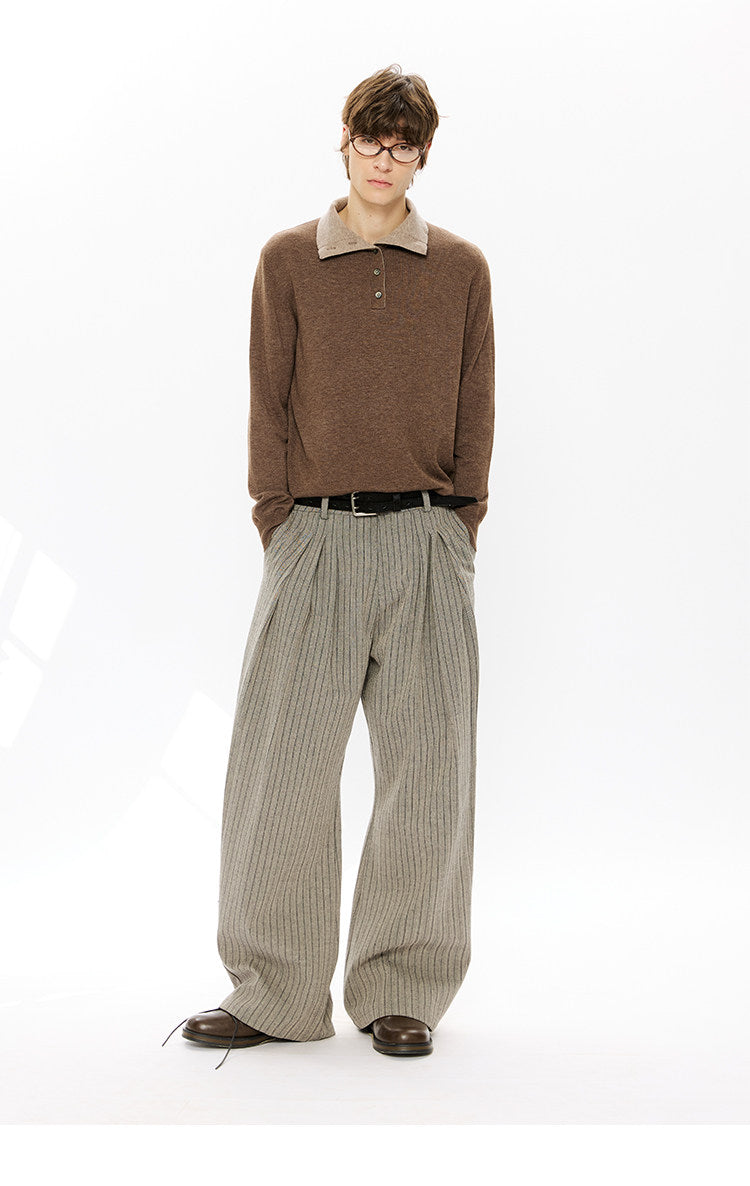 Double-Layer Stand Collar Knit