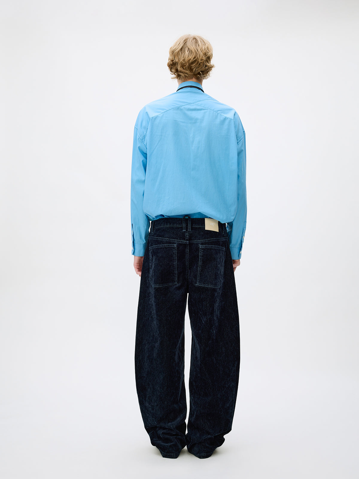 Loose-Fit Flock Denim Pants
