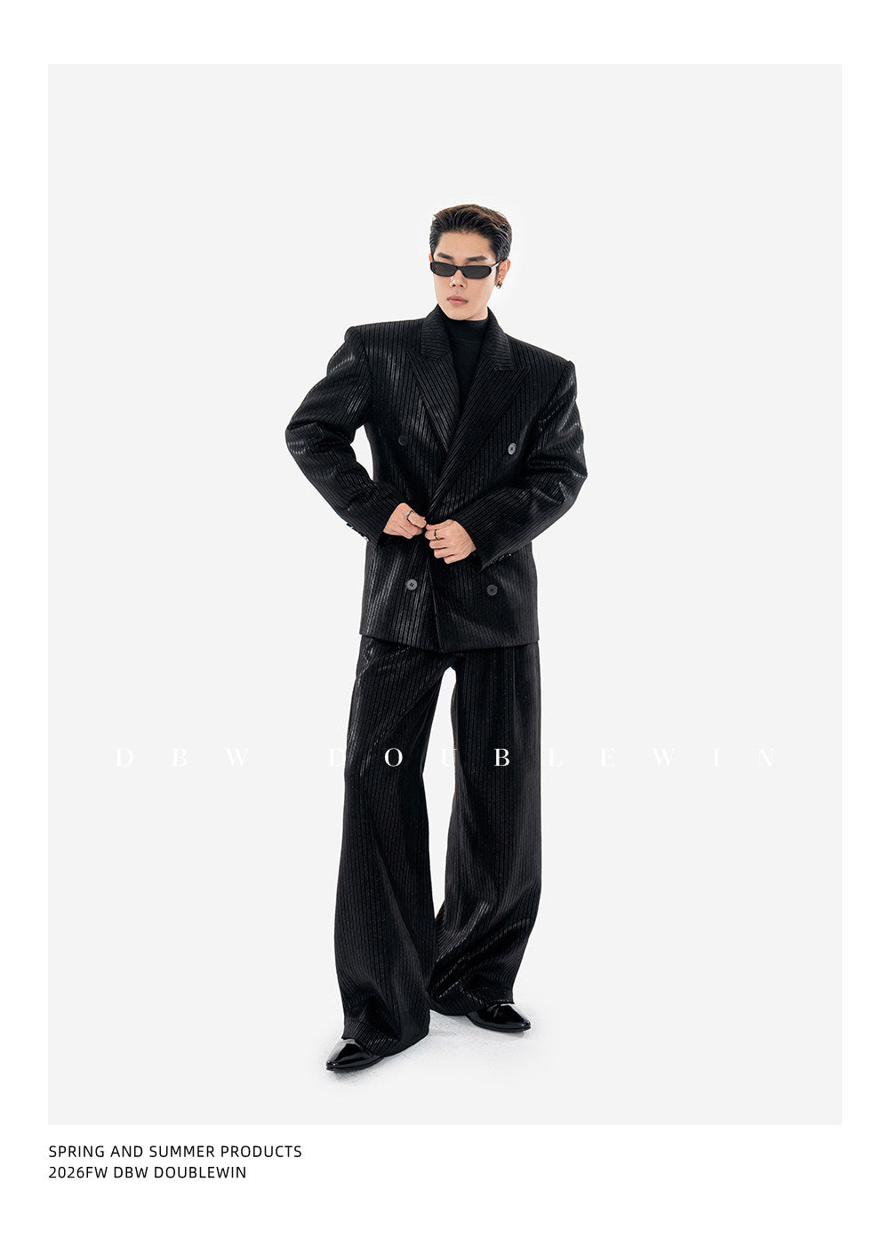 Suede and Velvet Striped Suit