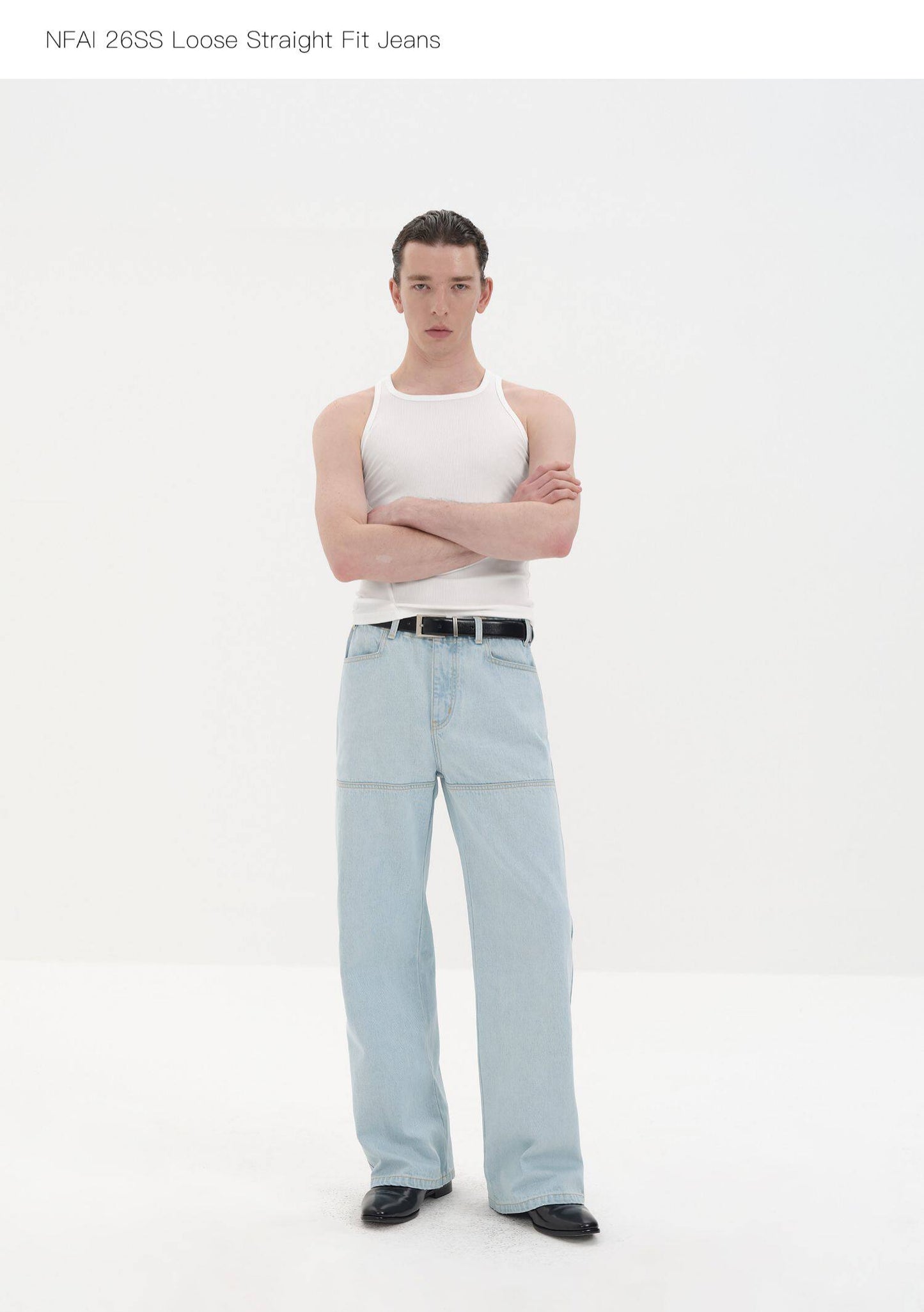 Patchwork Straight Leg Denim