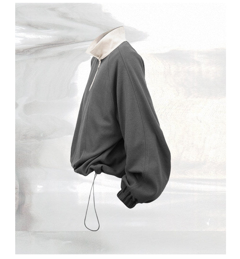 Half-zip polo shirt with unique texture