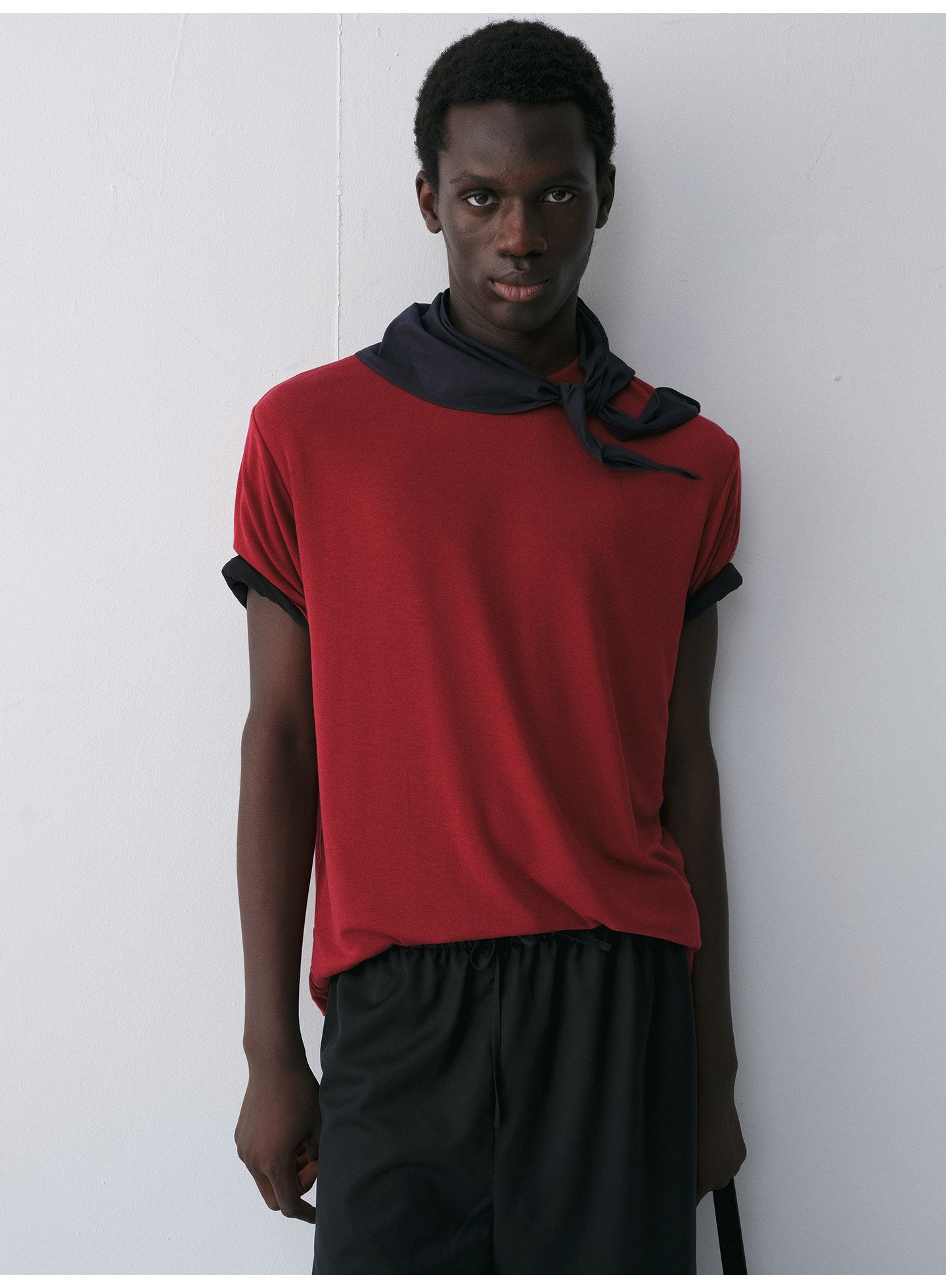 Tencel & Wool Blend Crew Neck T-Shirt