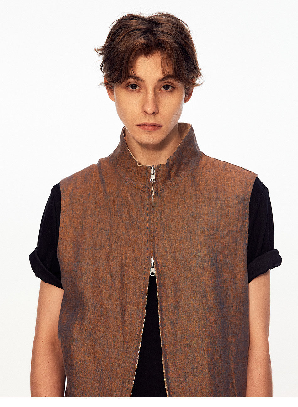 Reversible Stand-Collar Vest