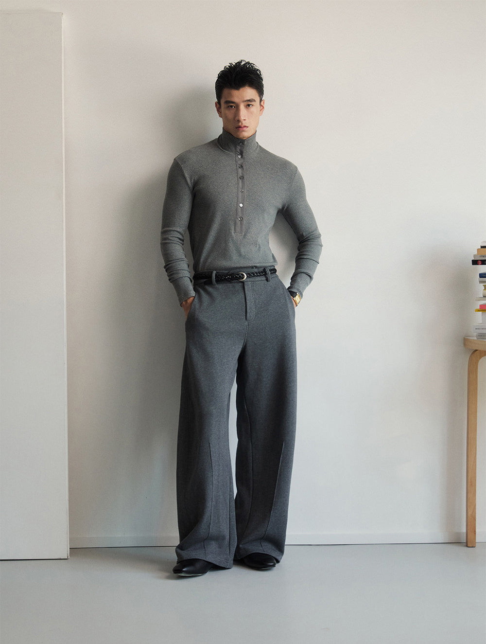 Double-sided zipper sweatpants