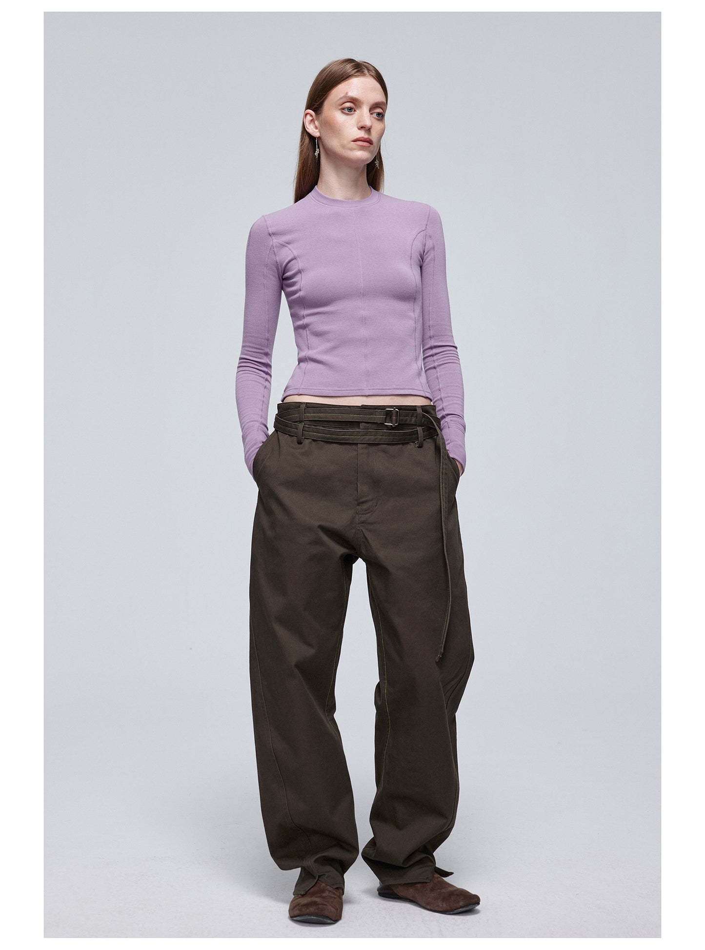 Twist Belt Casual Pants