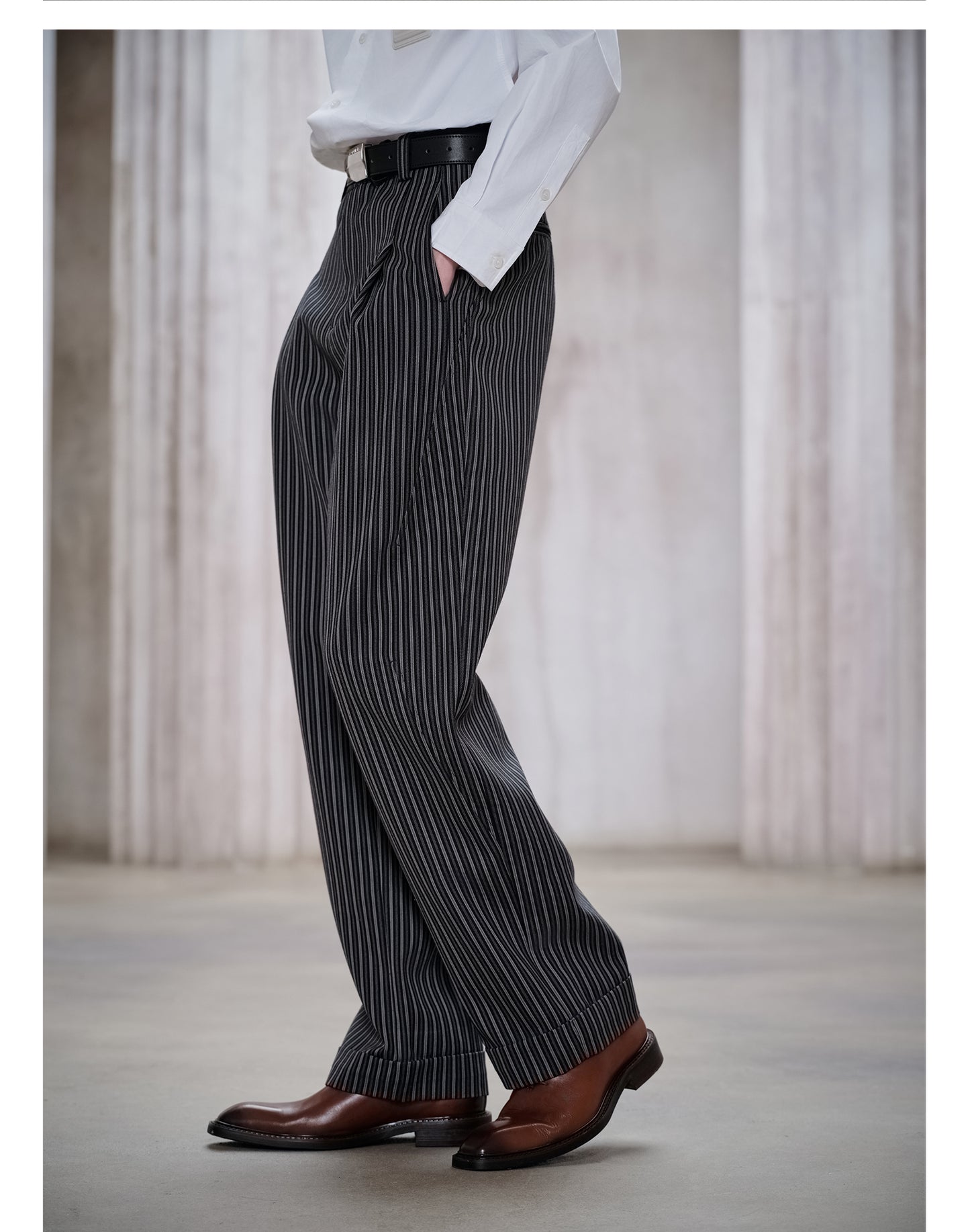 Wool High-End Straight Pants