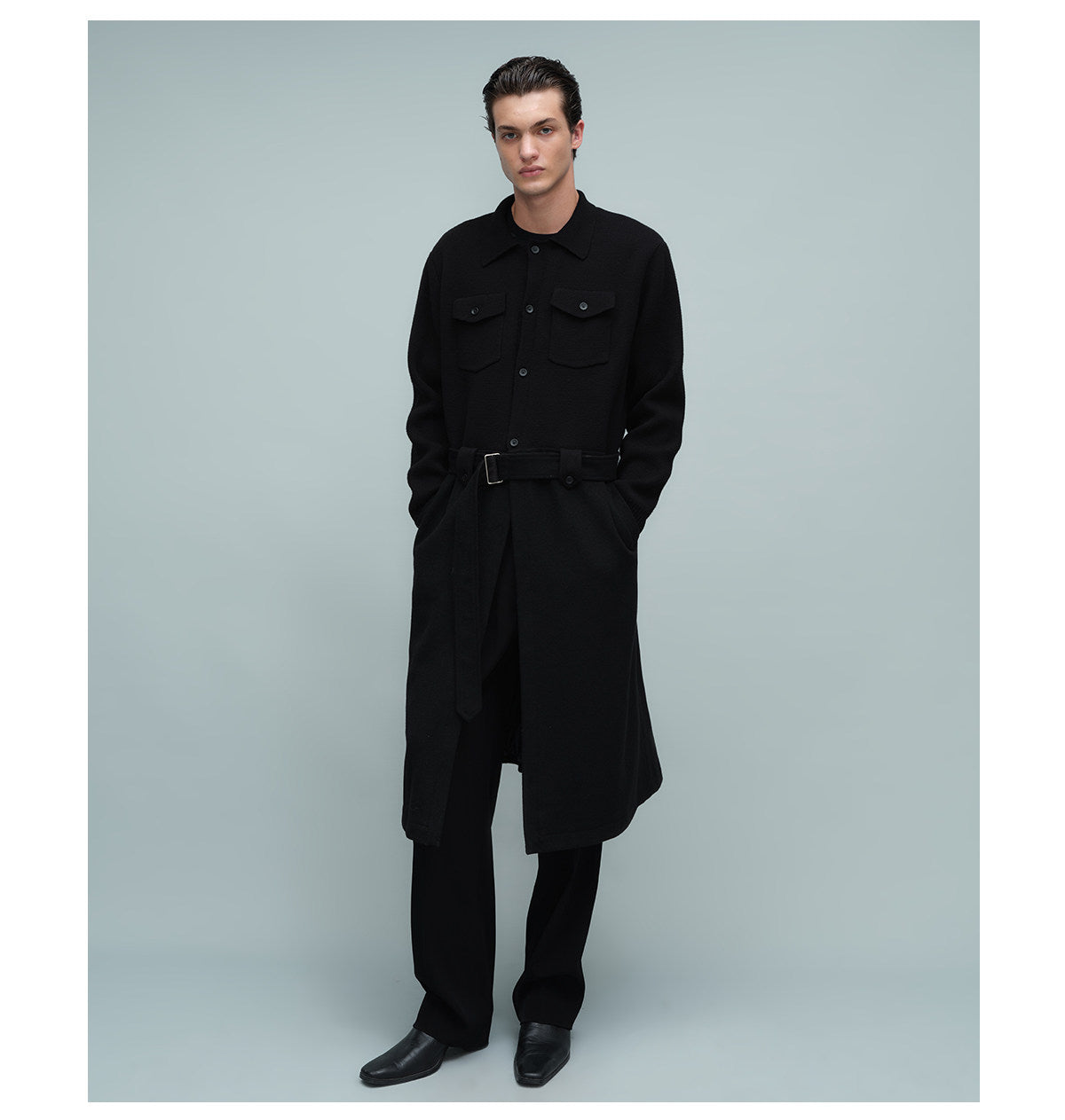 Segment Design Drop-Shoulder Coat