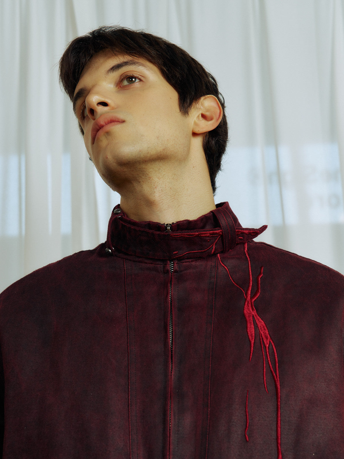 Faux Suede Embroidered Jacket