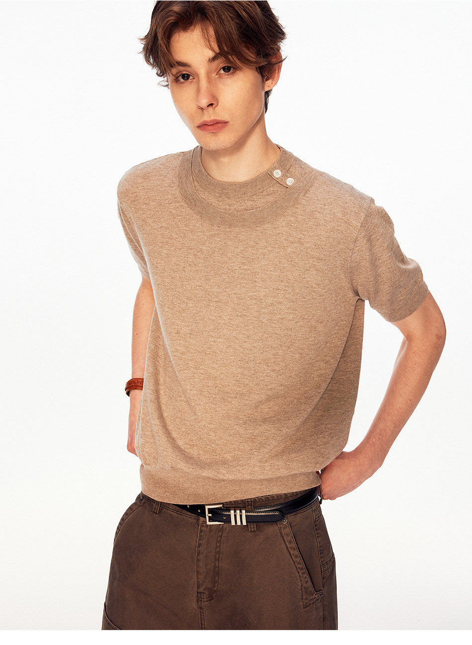 Faux Two-Piece Knit Shirt