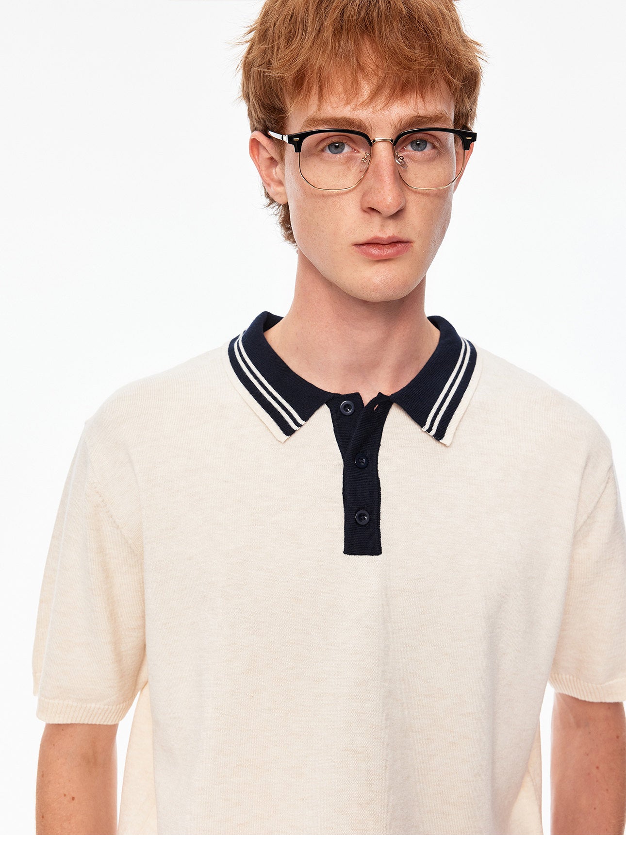 Casual Knit Polo Shirt