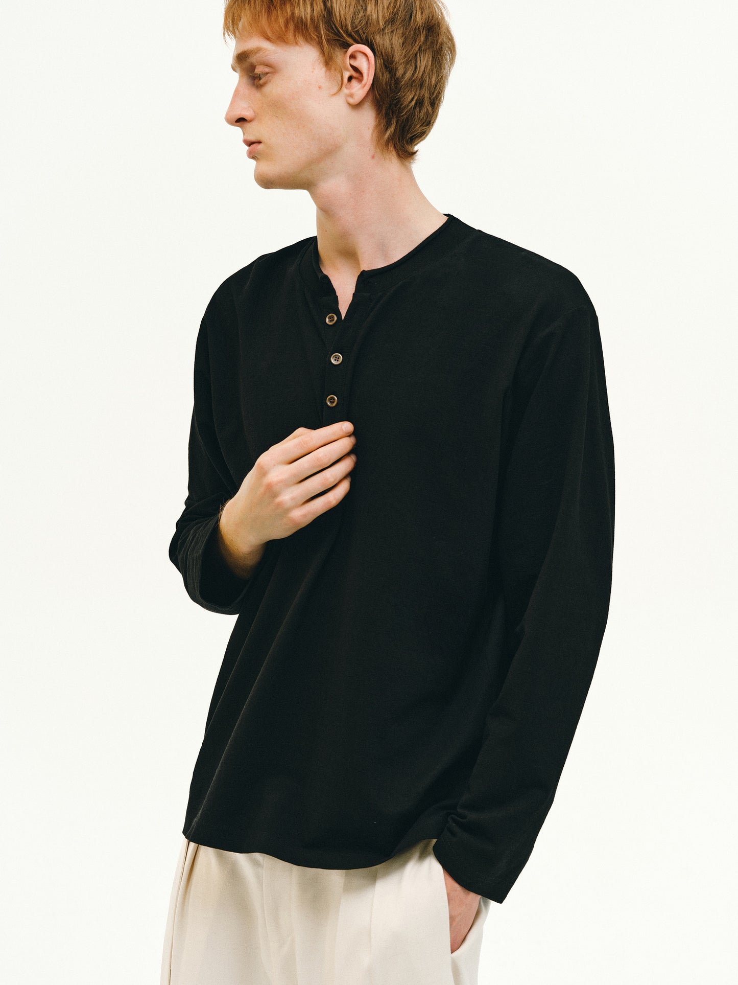 Henry-collar T-shirt