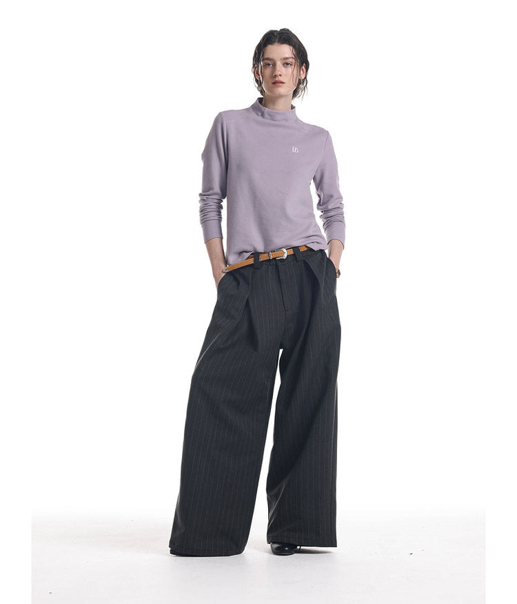 Herringbone Pleated Casual Pants