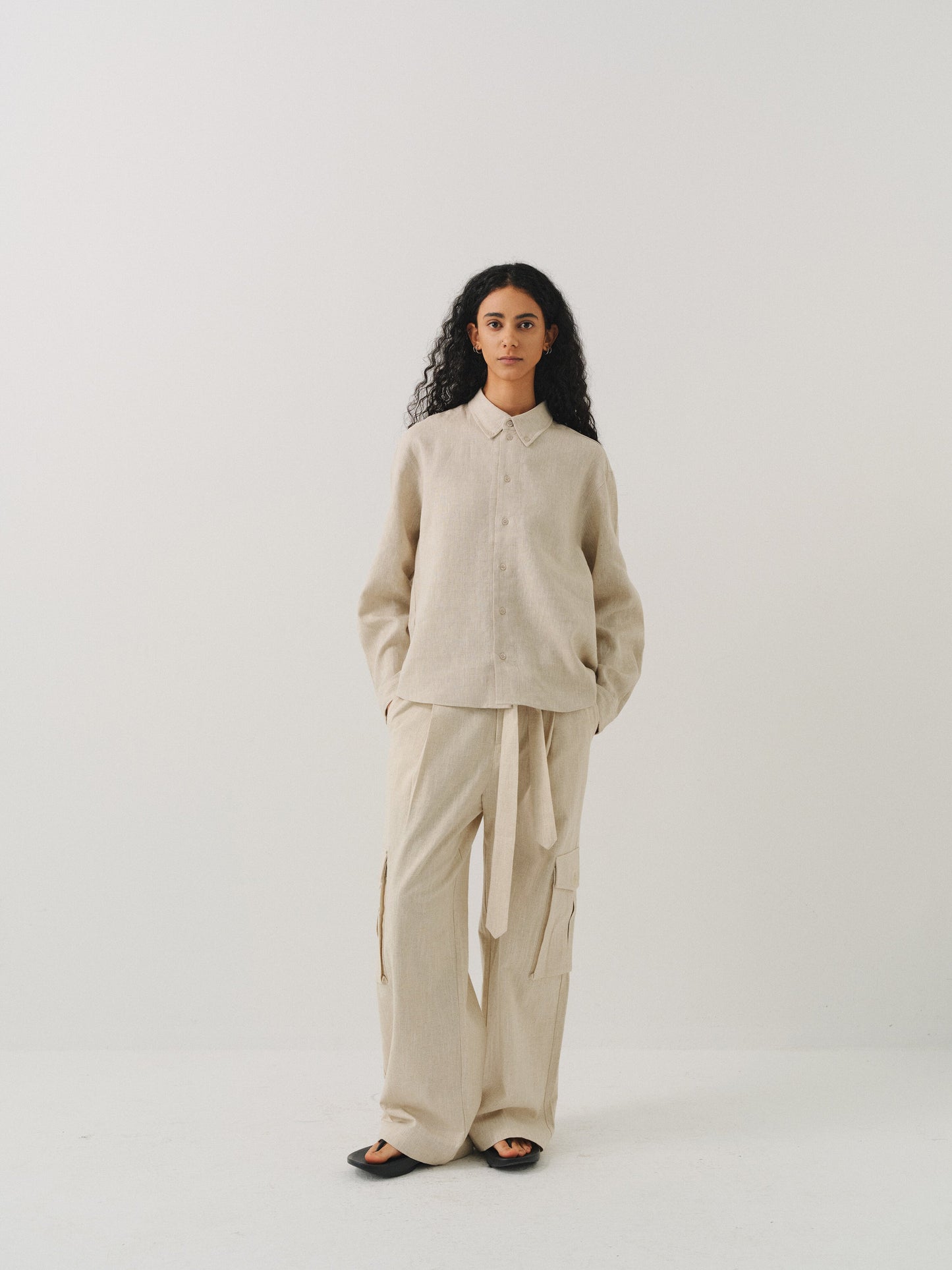 Linen button-down shirt