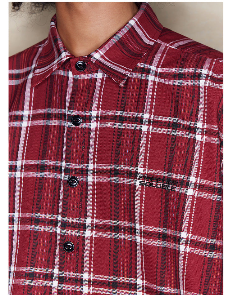 Checked embroidered shirt