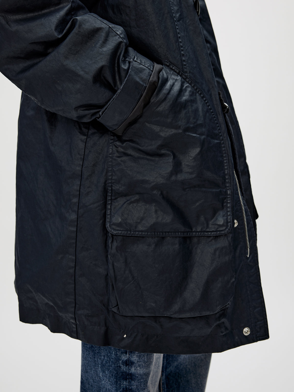 Hooded Toggle Button Coat