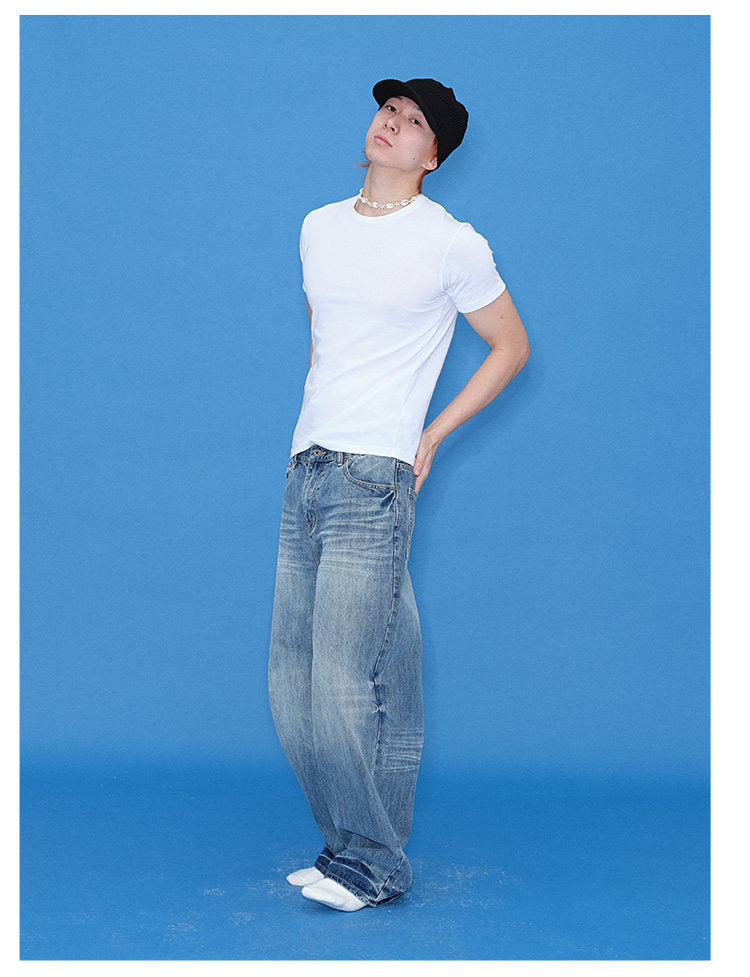 Stereo Pleats Retro Jeans