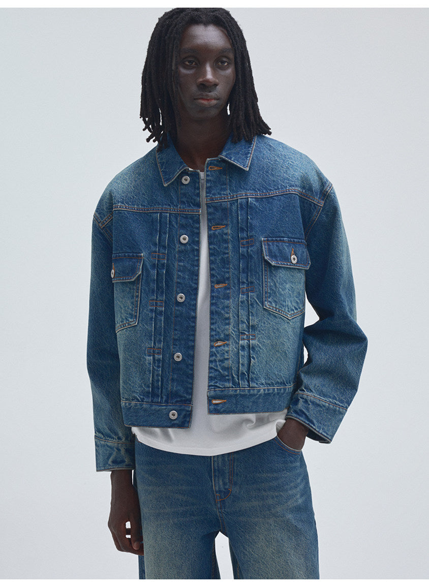 Vintage-Wash Denim Jacket