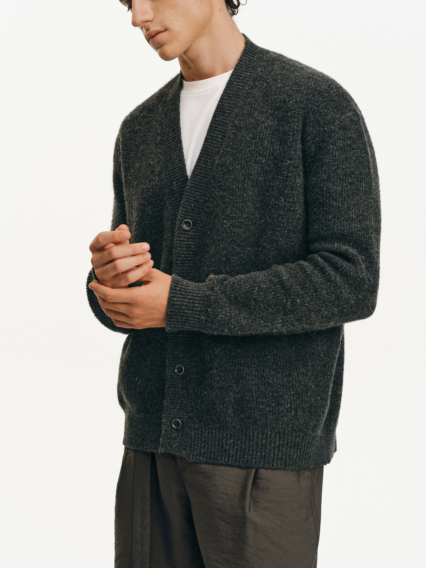 Sheep Wool V-Neck Cardigan