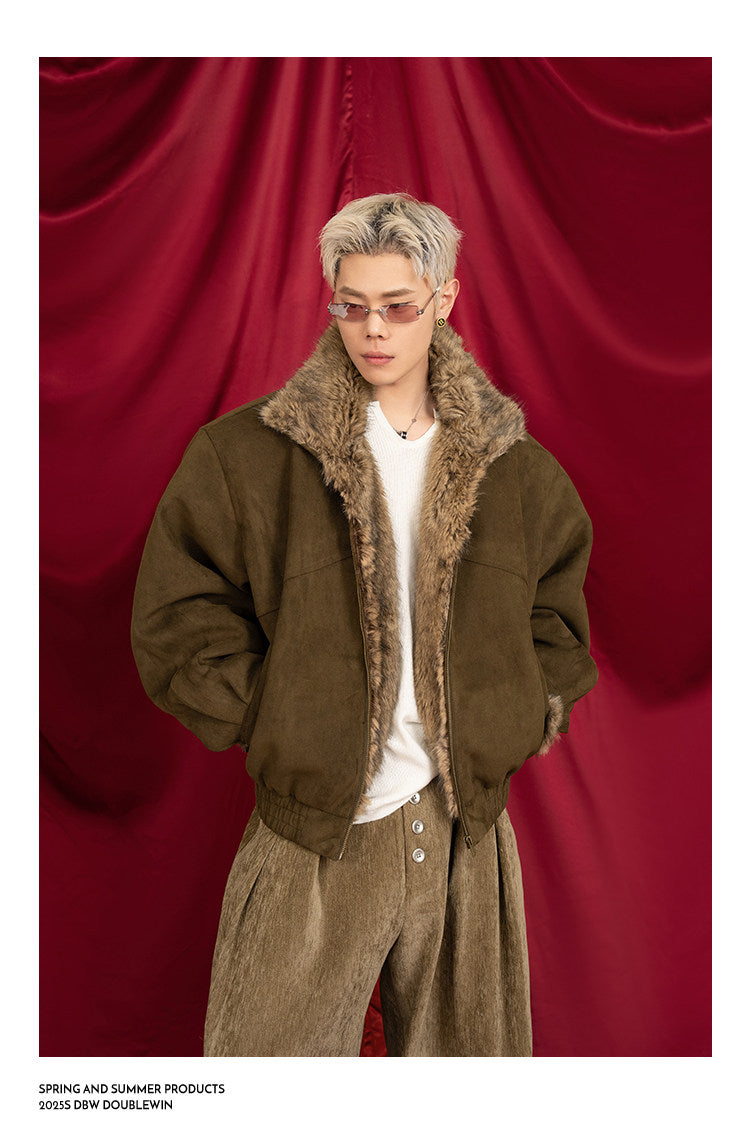 Faux Fox Fur Cotton Jacket