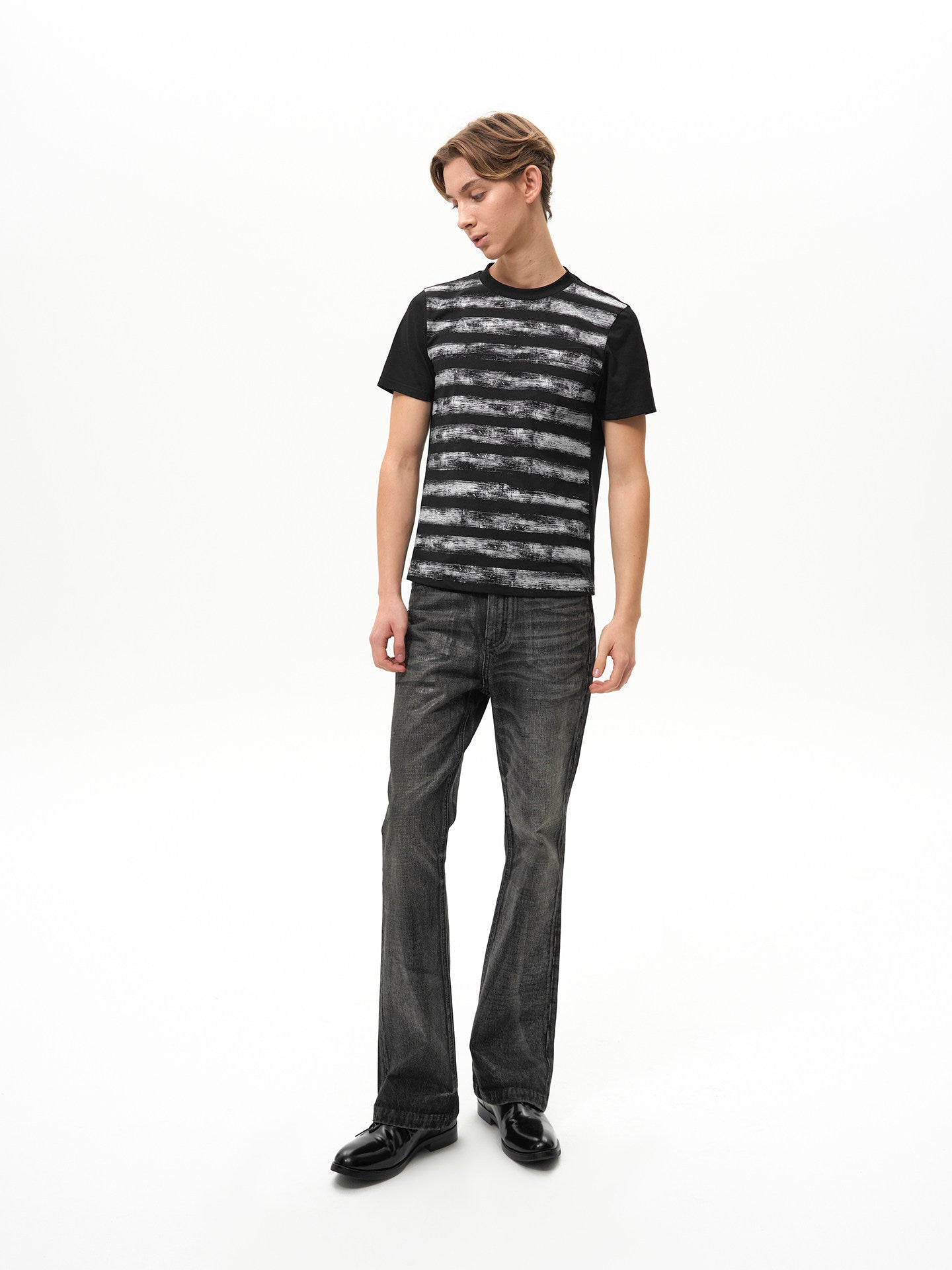 Distressed flare jeans