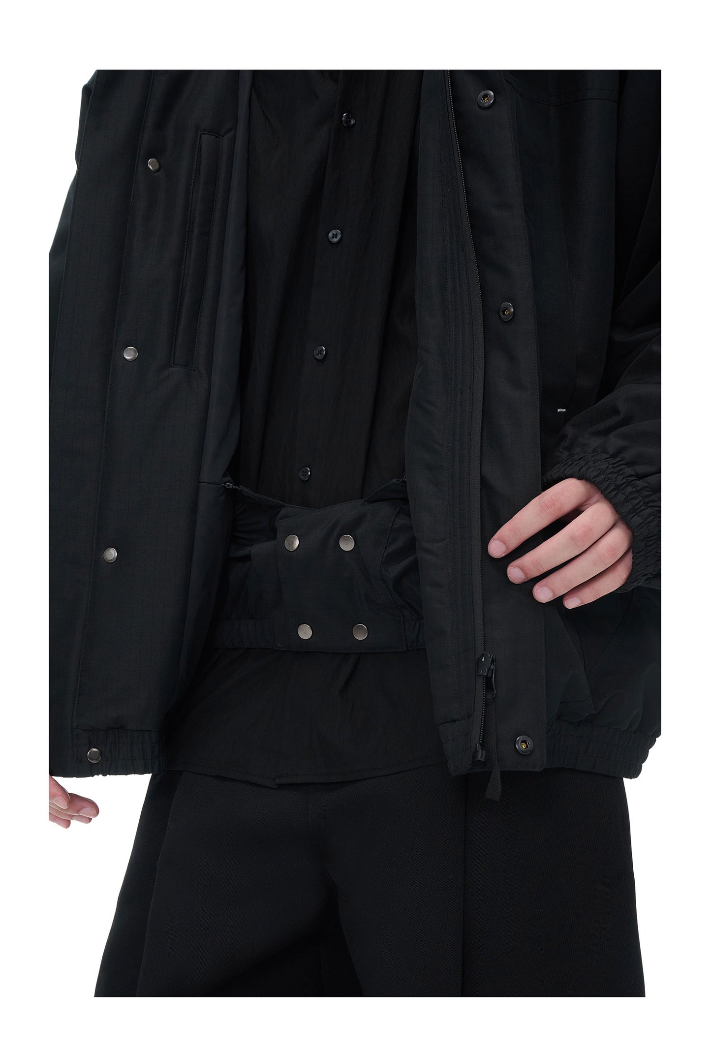 Multi-pocket loose-fit cotton jacket