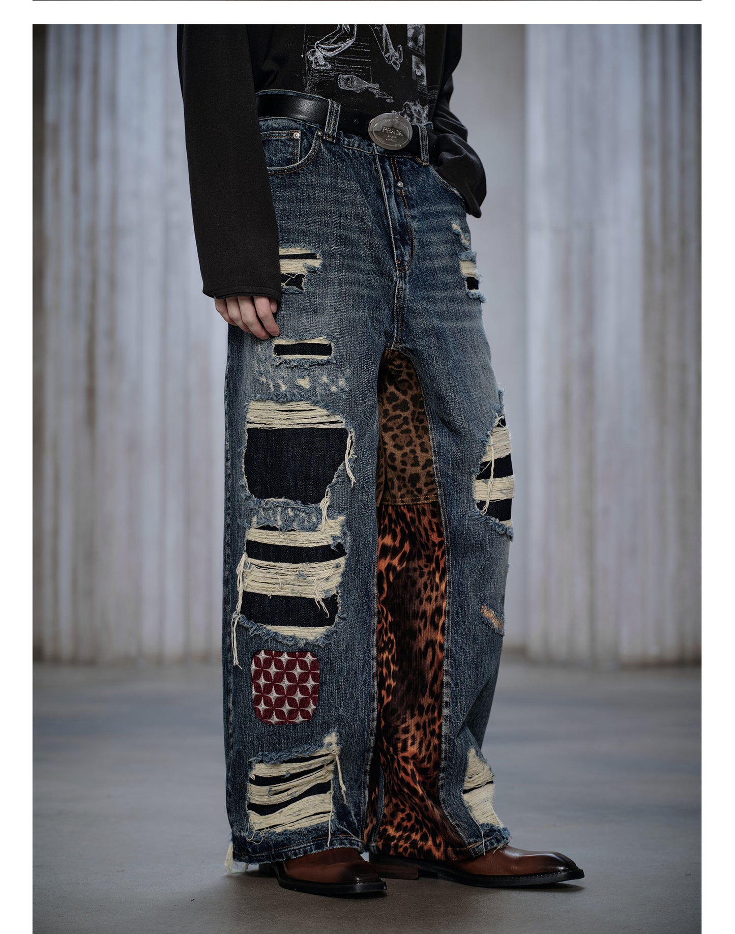 Loose-fit denim pants