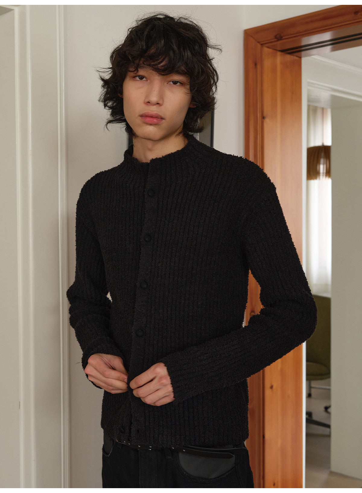 Stand-up Collar Cardigan