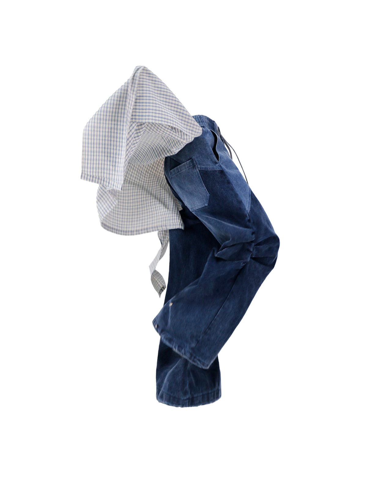 Denim Pants with a Removable Back Panel