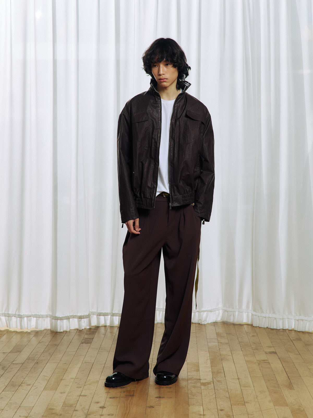 Waxed Leather Coated Jacket