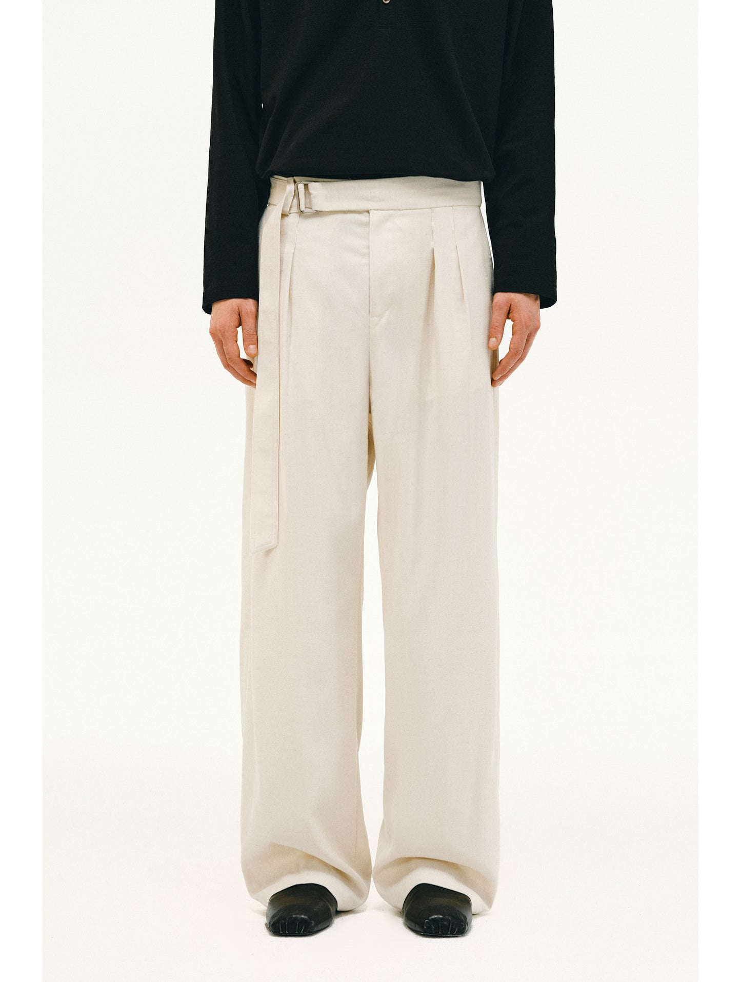 Linen Casual Pants with Belt