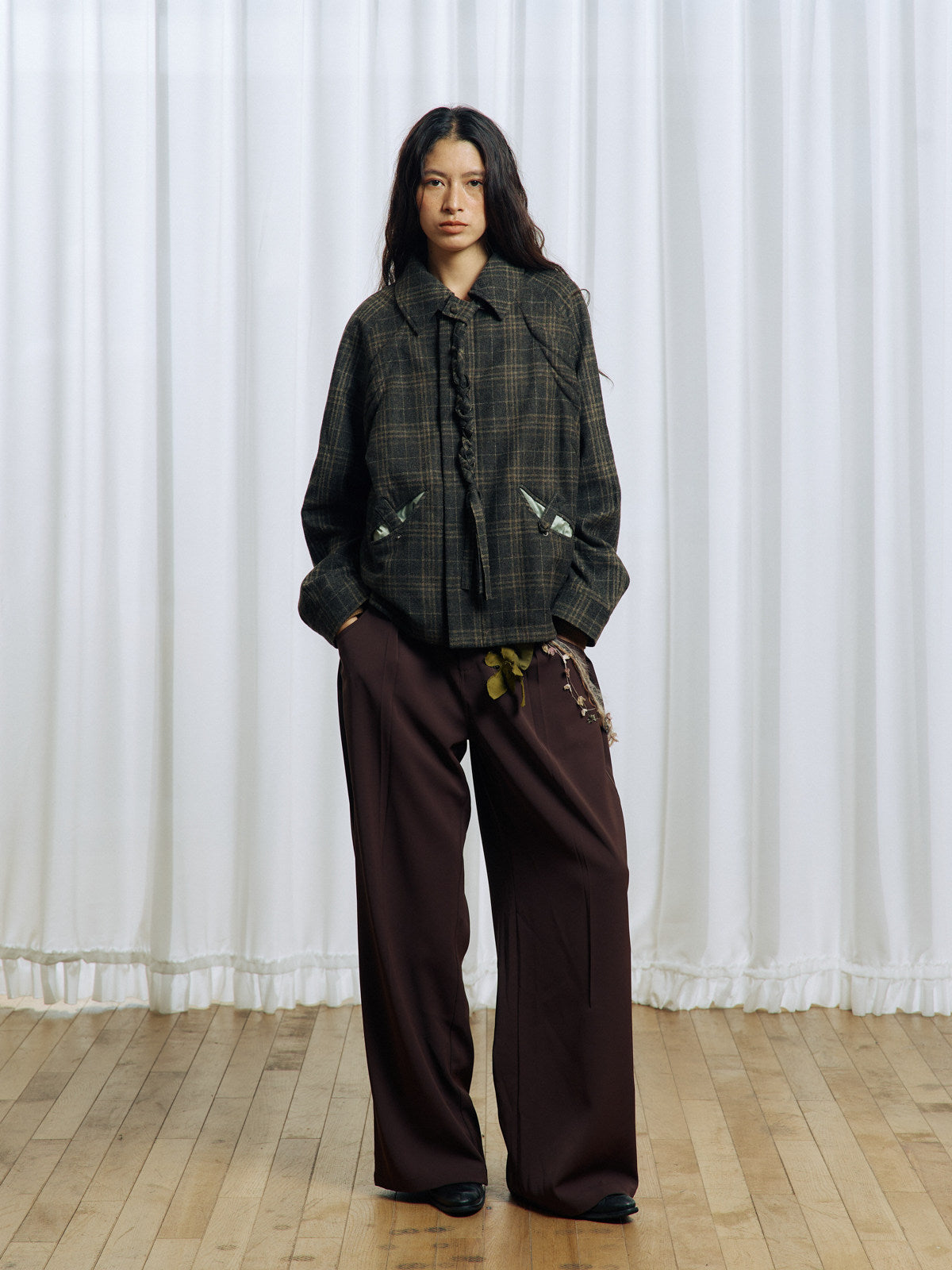 Flower Belt Casual Pants