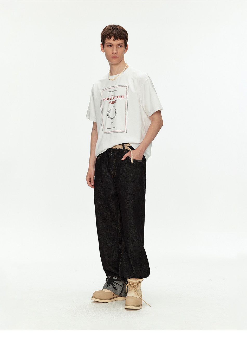 Printed Loose-Fit Drop-Shoulder T-Shirt