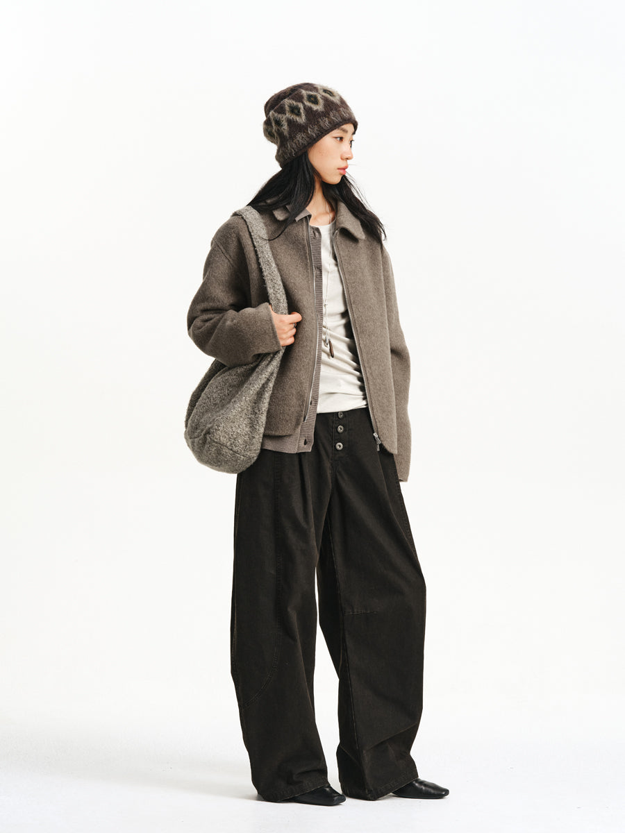 Faux Mink &amp; Sheep Wool Knit Cap