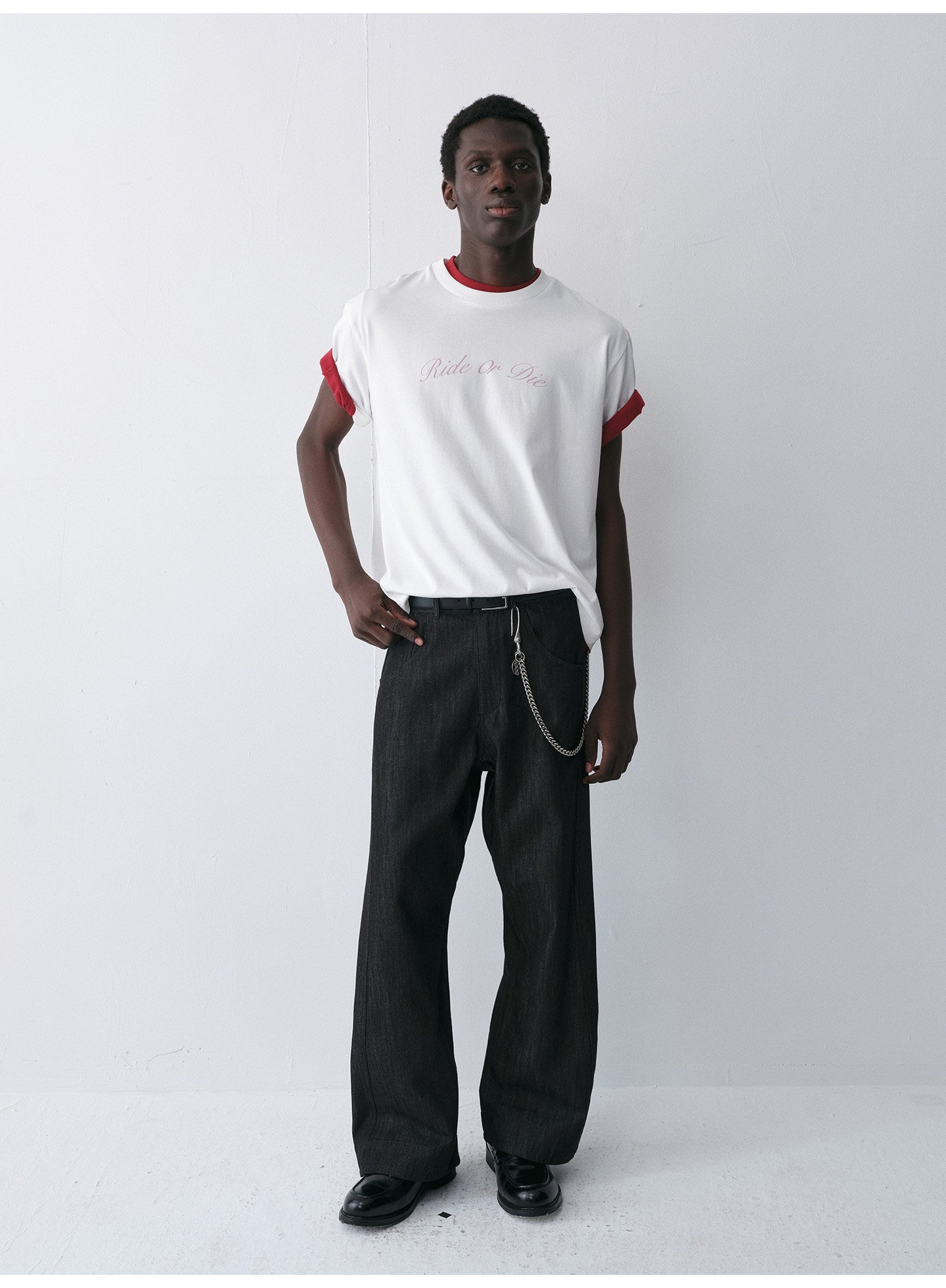 Round-Neck T-Shirt with Alphabet Print